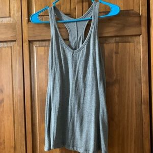 Grey racer back workout tank top